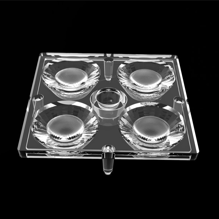 50*50mm 30 Grau 4 em 1 LED Lente de Luz PC Material para Iluminação de Inundação SMD7070/ 5050/4*3030 LED