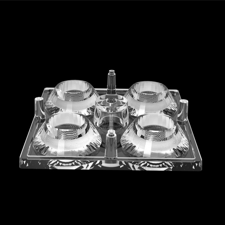 50*50mm 30 Grau 4 em 1 LED Lente de Luz PC Material para Iluminação de Inundação SMD7070/ 5050/4*3030 LED