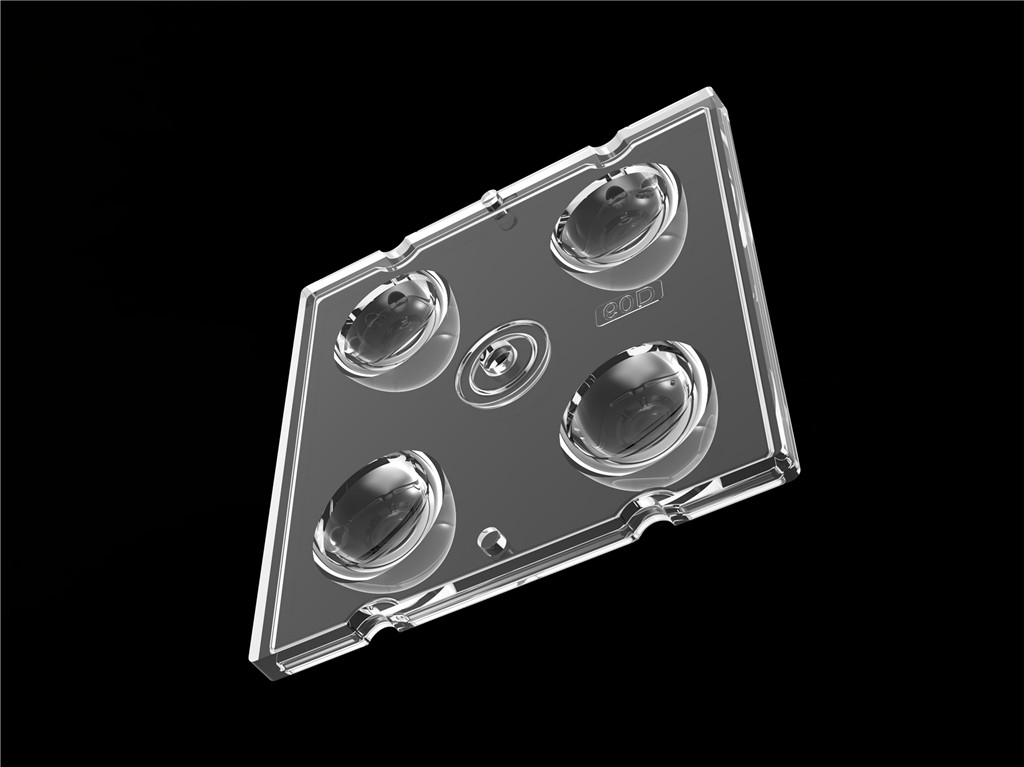 50*50mm 60 Grau 4 em 1 LED Lente de luz PC Material para iluminação de inundação SMD7070/ 5050/4*3030 LED