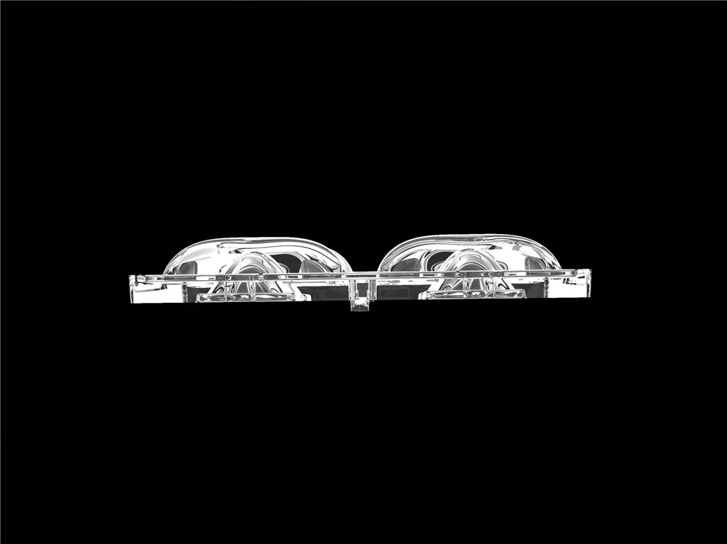 50*50mm TYPE2 Asímetrico 4 em 1 LED Lente de luz PC Material para iluminação de inundação SMD7070/ 5050/4*3030 LED