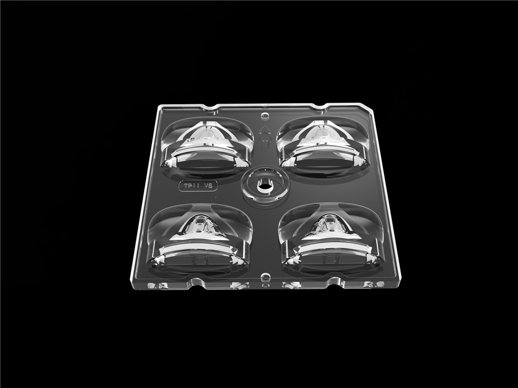 50*50mm 55*152 Grau/TIPO2-VS 4 em 1 Lente de luz LED Material de PC para módulo de luz de rua LED SMD3535/5050LED