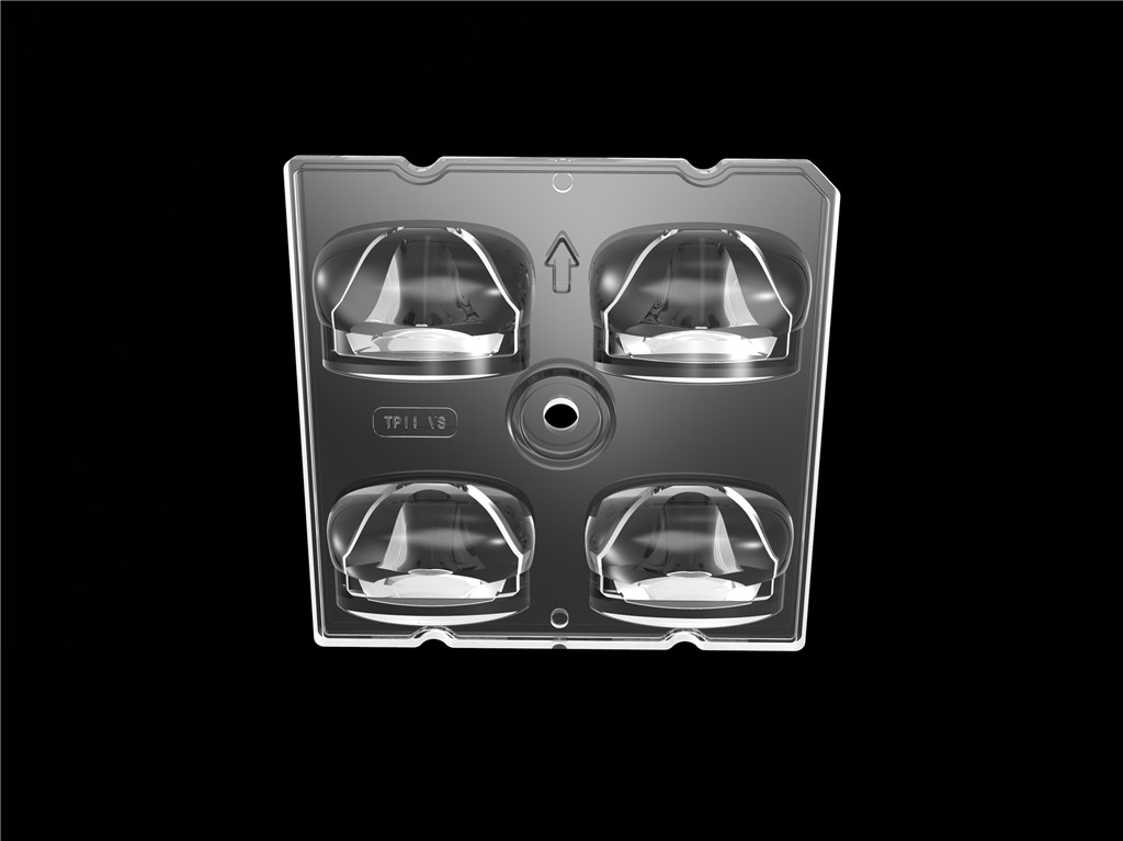 50*50mm 55*152 Grau/TIPO2-VS 4 em 1 Lente de luz LED Material de PC para módulo de luz de rua LED SMD3535/5050LED
