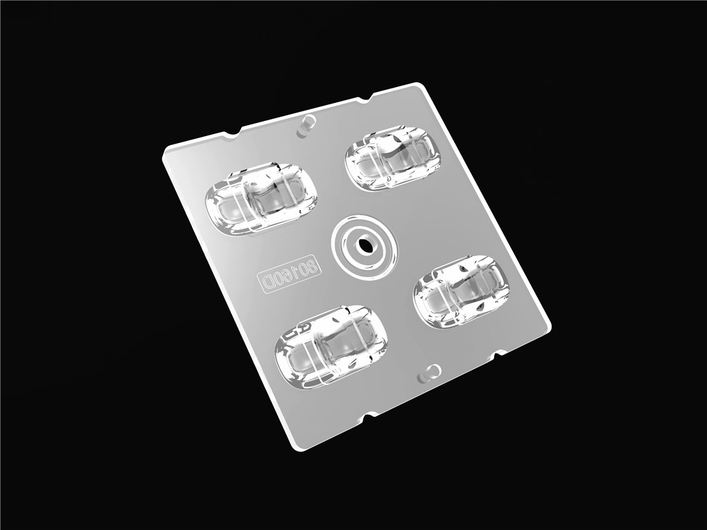 4IN1 50*50mm 80*160 graus ângulo de feixe de lente LED módulo de iluminação pública para iluminação municipal