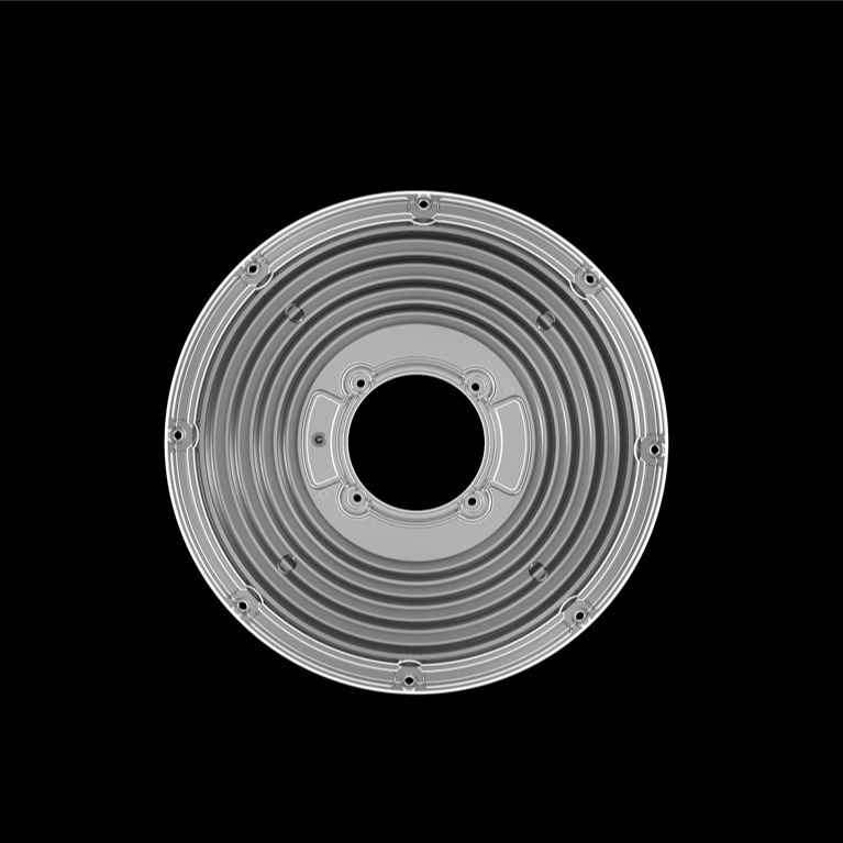 Lente de módulo redondo de 206 mm de diâmetro para luz UFO de alta baía Lente de 90 graus φ206mm PC Lente LED