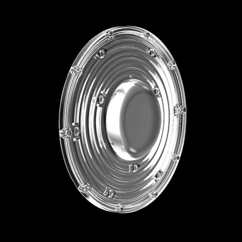φ235mm OVNI redondo Lente de luz de baía alta 100W 150W 3030 Lâmpada de mineração LED Lente de 90 graus Lente óptica LED